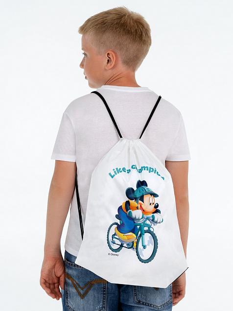 Рюкзак «Микки Маус. Like A Champion», белый с логотипом в Санкт-Петербурге заказать по выгодной цене в кибермаркете AvroraStore