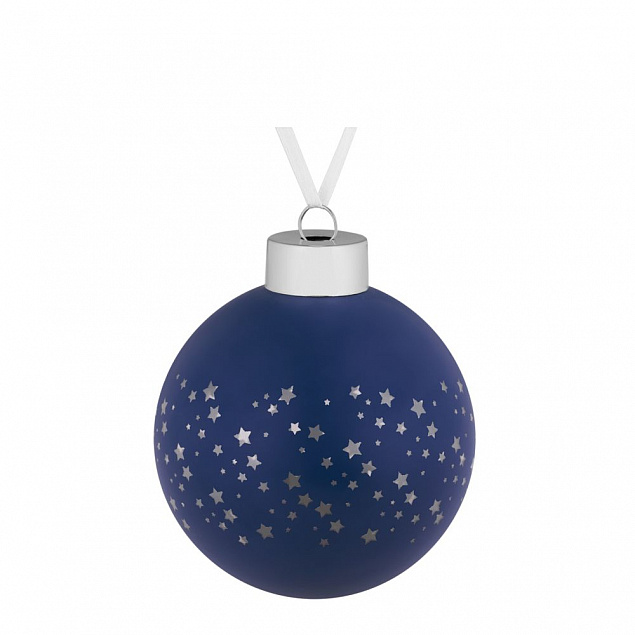 Елочный шар Stars, 8 см, синий с логотипом в Санкт-Петербурге заказать по выгодной цене в кибермаркете AvroraStore