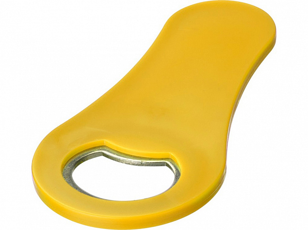 Магнитная открывалка для бутылок Rally, желтый с логотипом в Санкт-Петербурге заказать по выгодной цене в кибермаркете AvroraStore