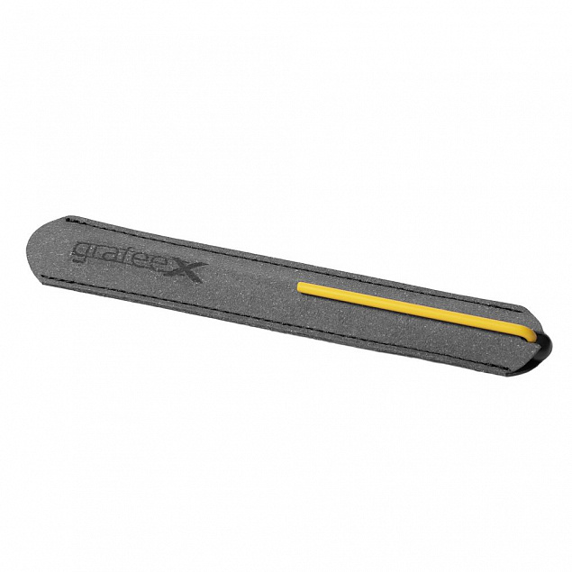 Шариковая ручка GrafeeX в чехле, черная с желтым с логотипом в Санкт-Петербурге заказать по выгодной цене в кибермаркете AvroraStore