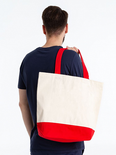 Холщовая сумка Shopaholic, красная с логотипом в Санкт-Петербурге заказать по выгодной цене в кибермаркете AvroraStore
