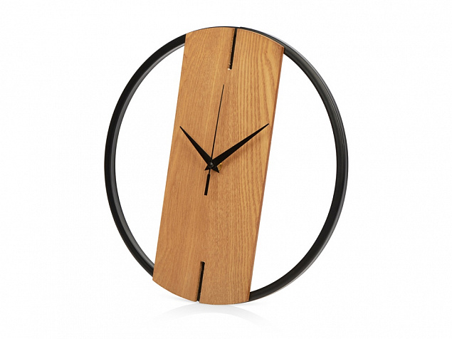 Деревянные часы с металлическим ободом «Time Wheel» с логотипом в Санкт-Петербурге заказать по выгодной цене в кибермаркете AvroraStore
