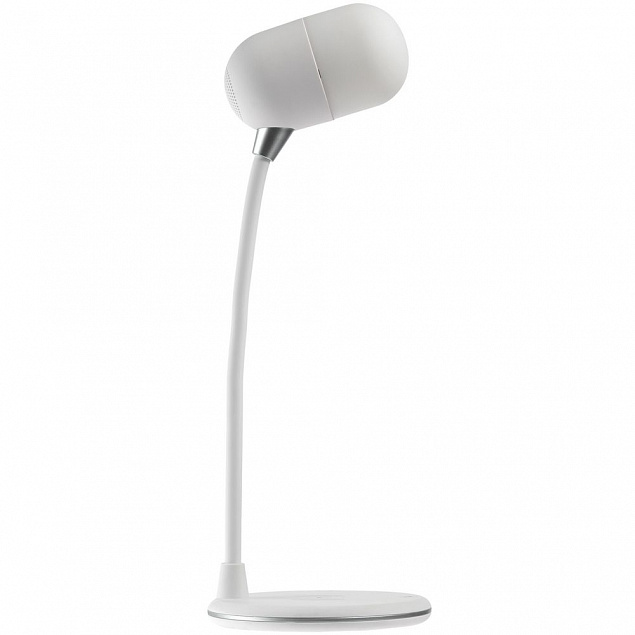 Лампа с колонкой и беспроводной зарядкой lampaTon, белая с логотипом в Санкт-Петербурге заказать по выгодной цене в кибермаркете AvroraStore