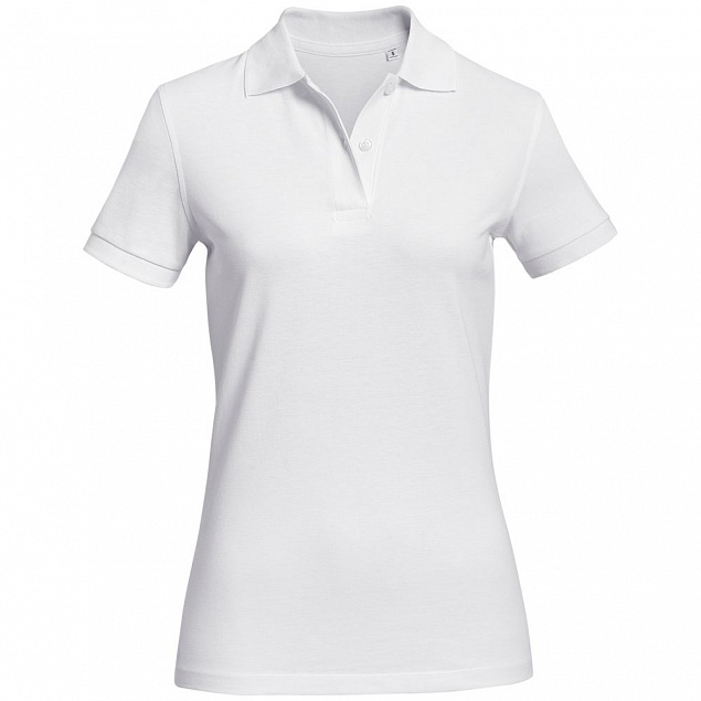 Рубашка поло женская Inspire белая с логотипом в Санкт-Петербурге заказать по выгодной цене в кибермаркете AvroraStore