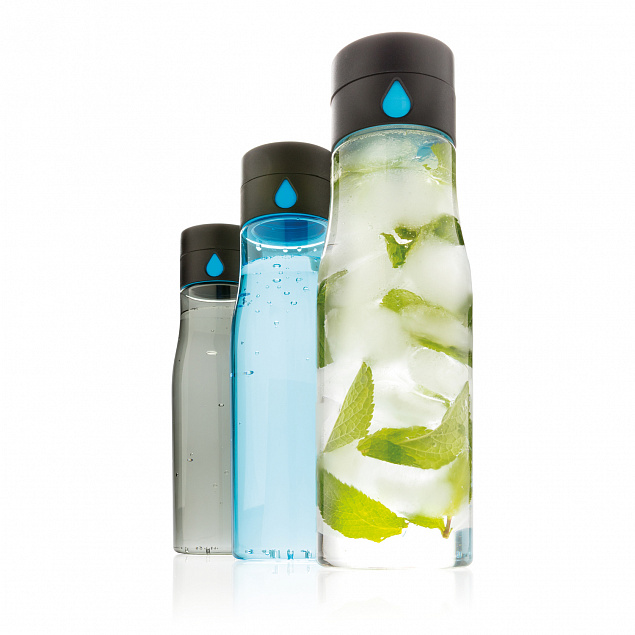 Бутылка для воды Aqua из материала Tritan, синяя с логотипом в Санкт-Петербурге заказать по выгодной цене в кибермаркете AvroraStore