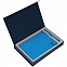 Коробка Silk с ложементом под ежедневник и ручку, синяя с логотипом в Санкт-Петербурге заказать по выгодной цене в кибермаркете AvroraStore