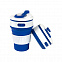 Стакан складной BUTTON;  300 мл, силикон, синий с логотипом в Санкт-Петербурге заказать по выгодной цене в кибермаркете AvroraStore