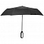 Зонт складной Hoopy с ручкой-карабином, черный с логотипом в Санкт-Петербурге заказать по выгодной цене в кибермаркете AvroraStore