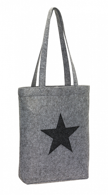 Сумка-шоппер STAR DUST из фетра, серая с логотипом в Санкт-Петербурге заказать по выгодной цене в кибермаркете AvroraStore