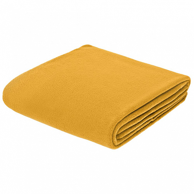 Флисовый плед Warm&Peace, желтый с логотипом в Санкт-Петербурге заказать по выгодной цене в кибермаркете AvroraStore