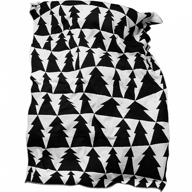 Плед «Танцующий лес», черно-белый с логотипом в Санкт-Петербурге заказать по выгодной цене в кибермаркете AvroraStore