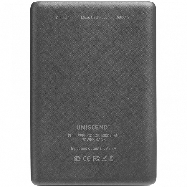 Внешний аккумулятор Uniscend Full Feel Color 5000 mAh, серый с логотипом в Санкт-Петербурге заказать по выгодной цене в кибермаркете AvroraStore