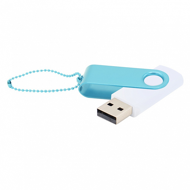 Флешка Designer To Go 2.0 USB 16Gb, белый/бирюзовый с логотипом в Санкт-Петербурге заказать по выгодной цене в кибермаркете AvroraStore