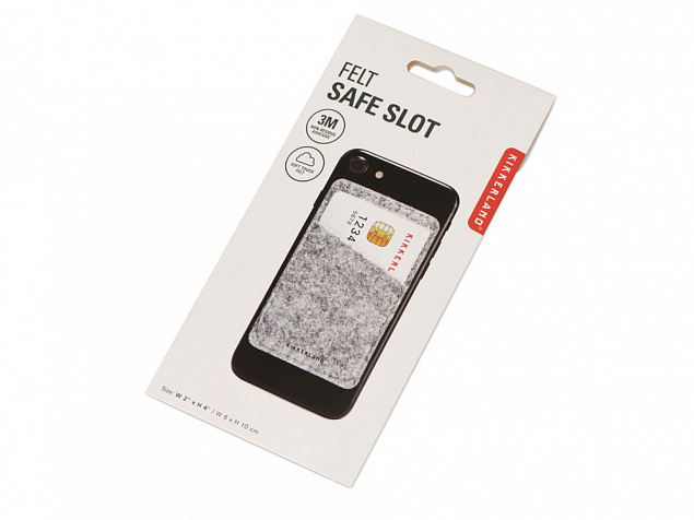 Картхолдер с креплением на телефон Slot, серый с логотипом в Санкт-Петербурге заказать по выгодной цене в кибермаркете AvroraStore