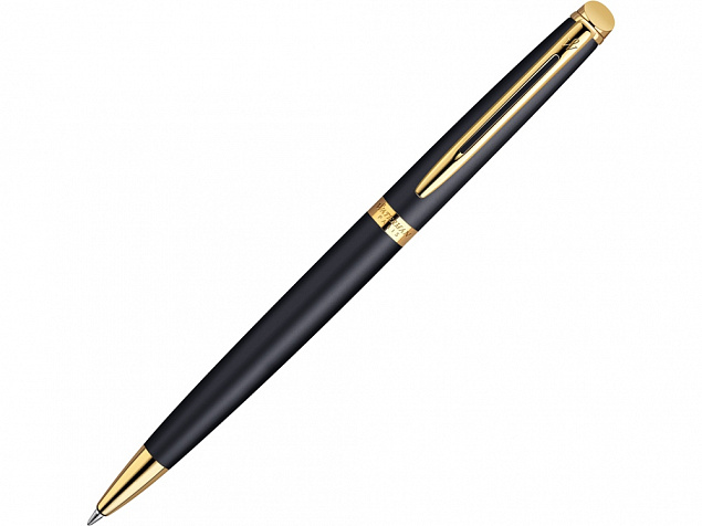 Ручка шариковая Waterman Hemisphere Matt Black GT M, черный матовый/золотистый с логотипом в Санкт-Петербурге заказать по выгодной цене в кибермаркете AvroraStore