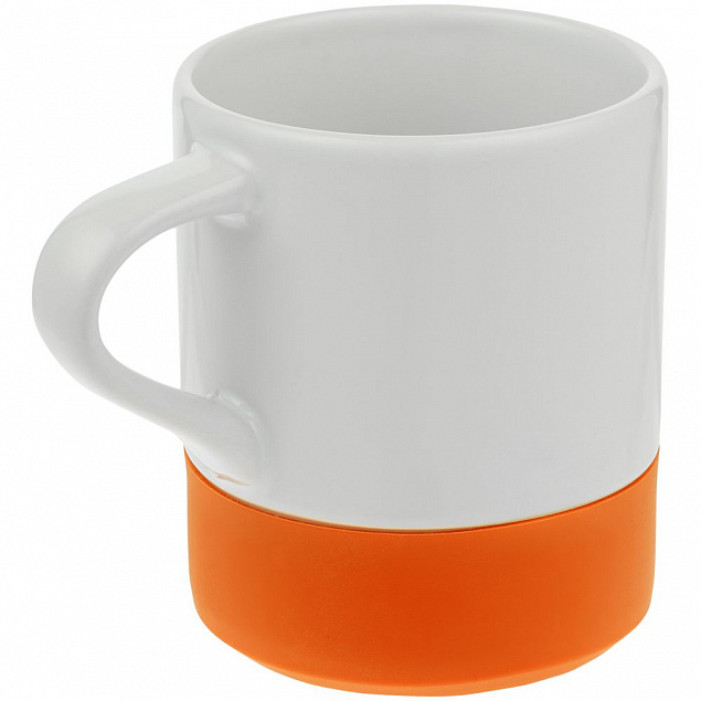 Кружка с силиконовой подставкой Protege, оранжевая с логотипом в Санкт-Петербурге заказать по выгодной цене в кибермаркете AvroraStore