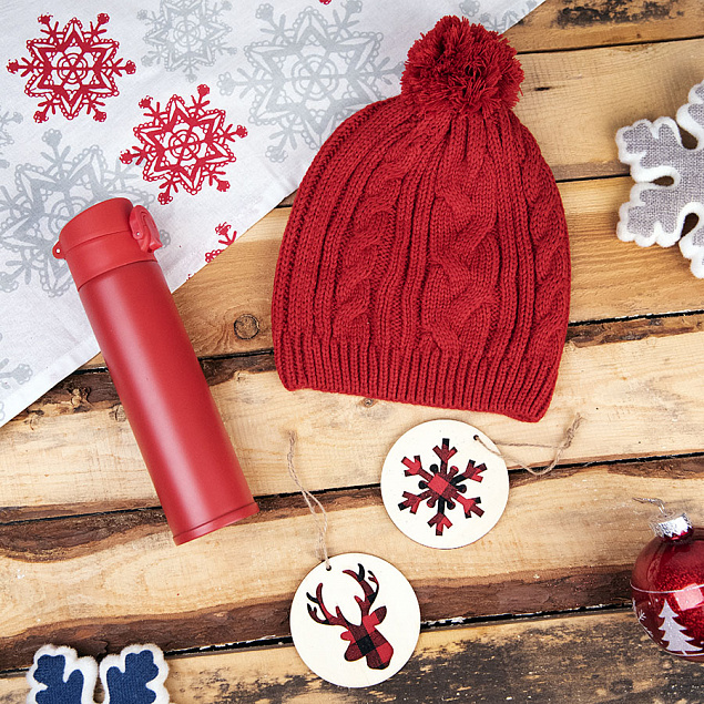 Подарочный набор WINTER TALE: шапка, термос, новогодние украшения, красный с логотипом в Санкт-Петербурге заказать по выгодной цене в кибермаркете AvroraStore