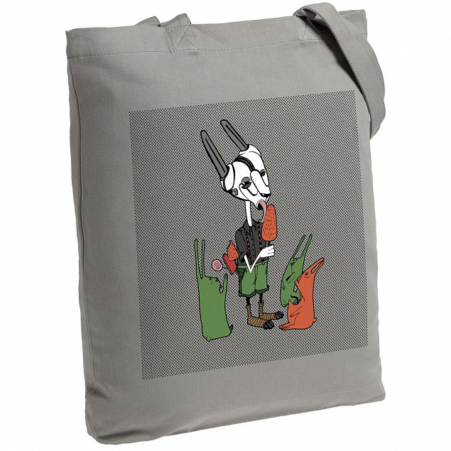 Холщовая сумка «Зайцы и морковное мороженое», серая с логотипом в Санкт-Петербурге заказать по выгодной цене в кибермаркете AvroraStore