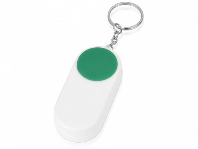 Брелок-футляр для  таблеток Pill, белый/зеленый с логотипом в Санкт-Петербурге заказать по выгодной цене в кибермаркете AvroraStore