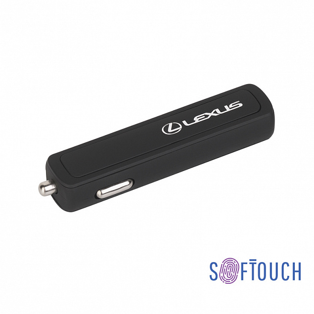 Автомобильное зарядное устройство "Slam"с 2-мя разъёмами USB, покрытие soft touch черный с логотипом в Санкт-Петербурге заказать по выгодной цене в кибермаркете AvroraStore