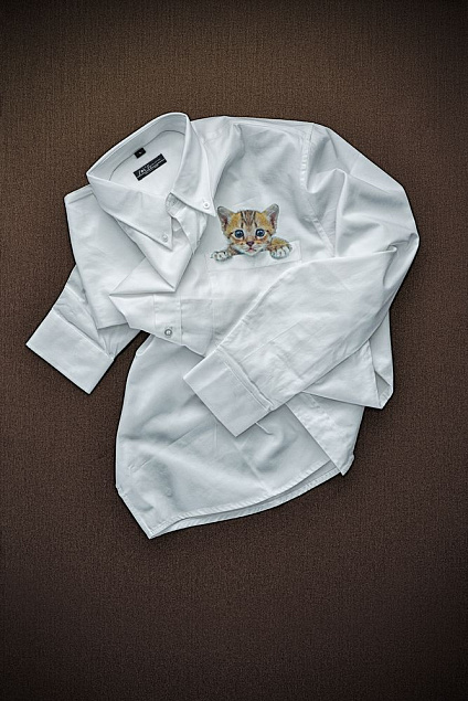 Рубашка мужская с длинным рукавом BEL AIR, белая с логотипом в Санкт-Петербурге заказать по выгодной цене в кибермаркете AvroraStore