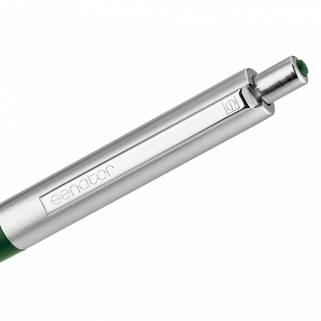 Ручка шариковая Senator Point Metal, зеленая с логотипом в Санкт-Петербурге заказать по выгодной цене в кибермаркете AvroraStore