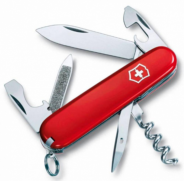 Армейский нож Sportsman 84, красный с логотипом в Санкт-Петербурге заказать по выгодной цене в кибермаркете AvroraStore