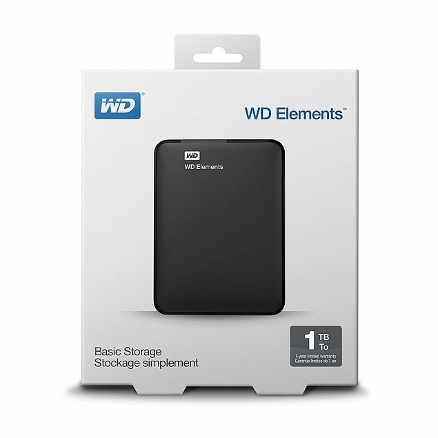 Внешний диск WD Elements, USB 3.0, 1Тб, черный с логотипом в Санкт-Петербурге заказать по выгодной цене в кибермаркете AvroraStore