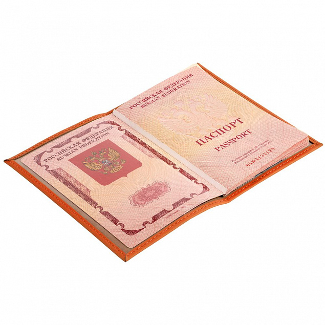Обложка для паспорта Shall, оранжевая с логотипом в Санкт-Петербурге заказать по выгодной цене в кибермаркете AvroraStore