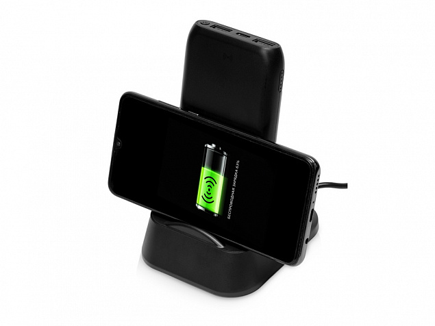 Беспроводное портативное зарядное устройство с зарядной станцией UnIQ, 10000 mAh с логотипом в Санкт-Петербурге заказать по выгодной цене в кибермаркете AvroraStore