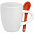 Кофейная кружка Pairy с ложкой, синяя с красной с логотипом в Санкт-Петербурге заказать по выгодной цене в кибермаркете AvroraStore