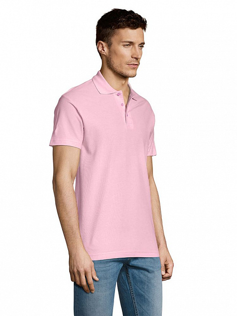 Рубашка поло мужская SUMMER 170, розовая с логотипом в Санкт-Петербурге заказать по выгодной цене в кибермаркете AvroraStore