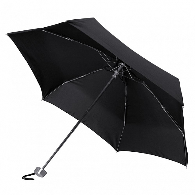 Складной зонт Alu Drop S, 5 сложений, механический, черный с логотипом в Санкт-Петербурге заказать по выгодной цене в кибермаркете AvroraStore