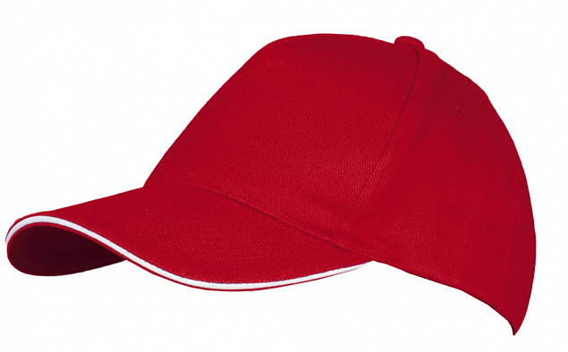 Бейсболка LONG BEACH, красная с белым с логотипом в Санкт-Петербурге заказать по выгодной цене в кибермаркете AvroraStore