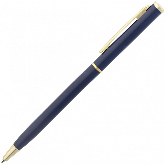 Ручка шариковая Hotel Gold, ver.2, синяя с логотипом в Санкт-Петербурге заказать по выгодной цене в кибермаркете AvroraStore