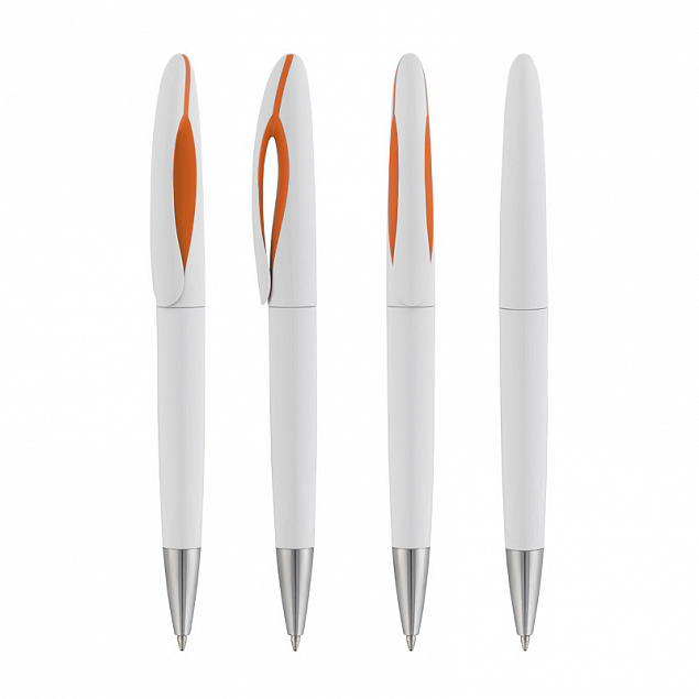 Ручка шариковая "Sophie", белый/оранжевый с логотипом в Санкт-Петербурге заказать по выгодной цене в кибермаркете AvroraStore