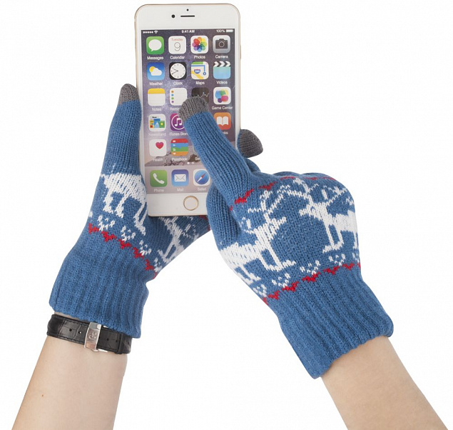 Сенсорные перчатки Raindeer, синие с логотипом в Санкт-Петербурге заказать по выгодной цене в кибермаркете AvroraStore