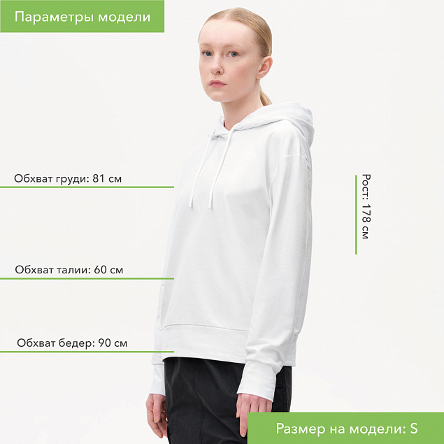 Худи с капюшоном  ALEX , белый с логотипом в Санкт-Петербурге заказать по выгодной цене в кибермаркете AvroraStore