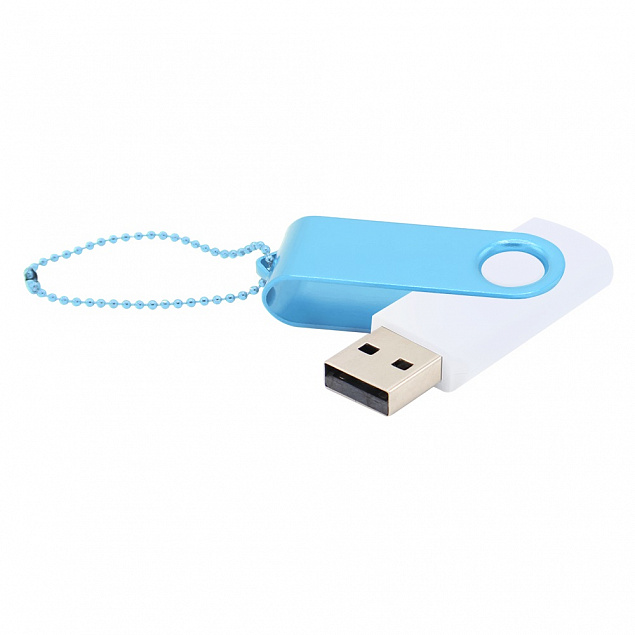 Флешка Designer To Go 2.0 USB 16Gb, белый/голубой с логотипом в Санкт-Петербурге заказать по выгодной цене в кибермаркете AvroraStore