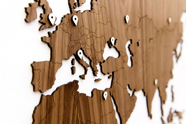 Деревянная карта мира World Map Wall Decoration Exclusive, орех с логотипом в Санкт-Петербурге заказать по выгодной цене в кибермаркете AvroraStore