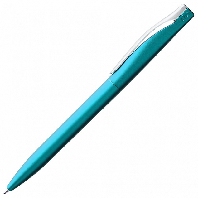 Ручка шариковая Pin Silver, голубая с логотипом в Санкт-Петербурге заказать по выгодной цене в кибермаркете AvroraStore
