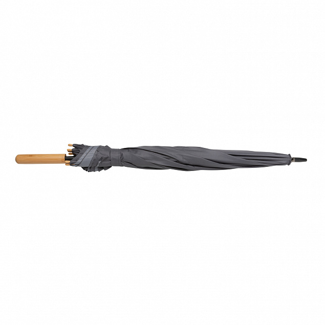 Автоматический зонт-трость с бамбуковой ручкой Impact из RPET AWARE™, 23" с логотипом в Санкт-Петербурге заказать по выгодной цене в кибермаркете AvroraStore