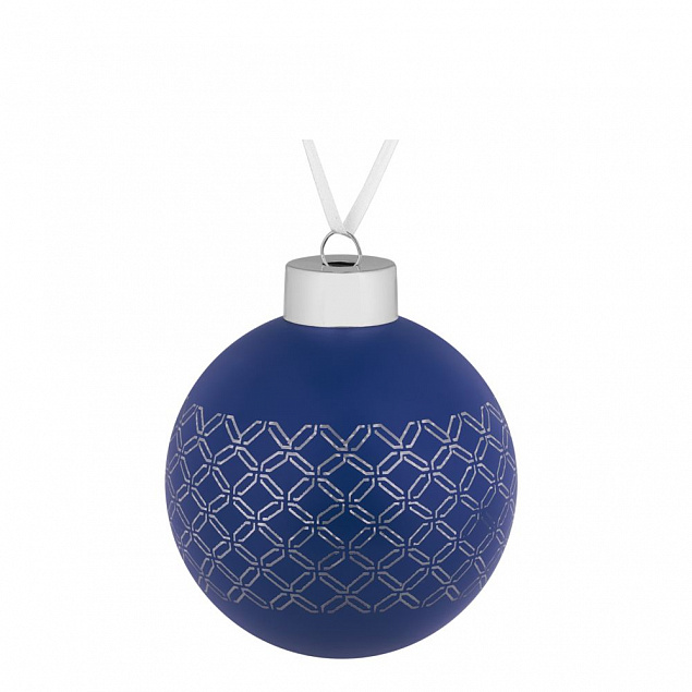 Елочный шар Queen, 8 см, синий с логотипом в Санкт-Петербурге заказать по выгодной цене в кибермаркете AvroraStore