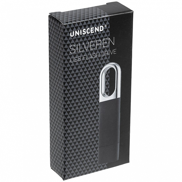 Флешка Uniscend Silveren, черная, 8 Гб с логотипом в Санкт-Петербурге заказать по выгодной цене в кибермаркете AvroraStore