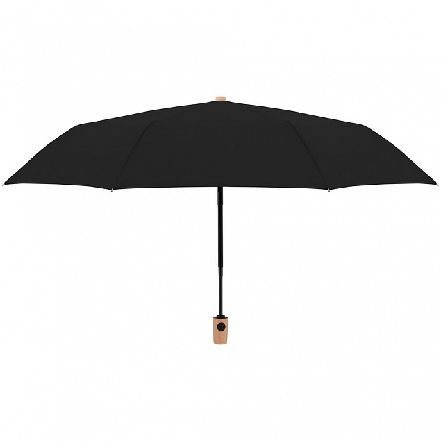Зонт складной Nature Magic, черный с логотипом в Санкт-Петербурге заказать по выгодной цене в кибермаркете AvroraStore