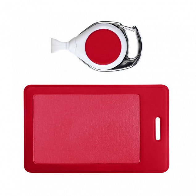 Чехол для пропуска с ретрактором Dorset, красный с логотипом в Санкт-Петербурге заказать по выгодной цене в кибермаркете AvroraStore