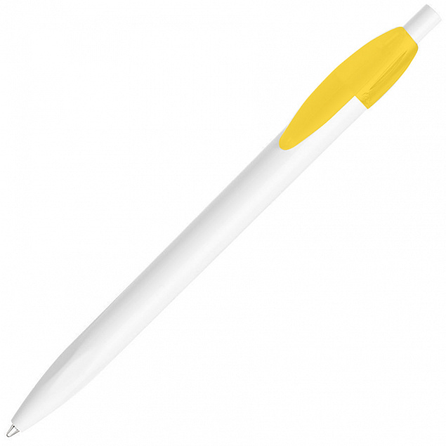 Ручка шариковая X-1 WHITE, белый/желтый непрозрачный клип, пластик с логотипом в Санкт-Петербурге заказать по выгодной цене в кибермаркете AvroraStore