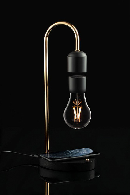 Левитирующая лампа с функцией беспроводной зарядки leviStation с логотипом в Санкт-Петербурге заказать по выгодной цене в кибермаркете AvroraStore