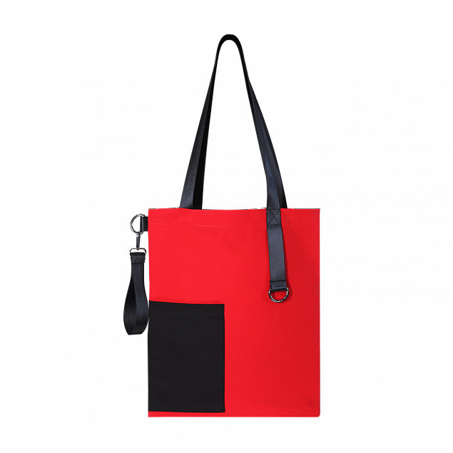 Шоппер Superbag Color (красный с чёрным) с логотипом в Санкт-Петербурге заказать по выгодной цене в кибермаркете AvroraStore