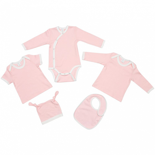 Шапочка детская Baby Prime, розовая с молочно-белым с логотипом в Санкт-Петербурге заказать по выгодной цене в кибермаркете AvroraStore